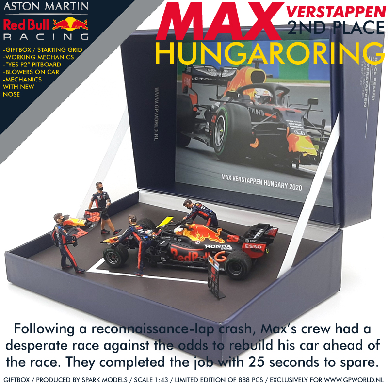 Picasso Verscheidenheid haai GPworld special: 1/43 2020 Max Verstappen 2nd place Hungary GP - GPworld  News