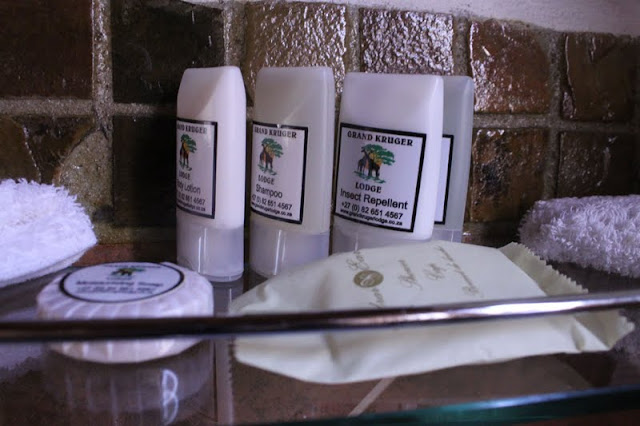  Toiletries included insect repellent. kruger park.