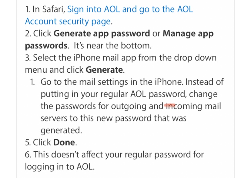 How to fix iPhone cannot get email "No Password Provided"