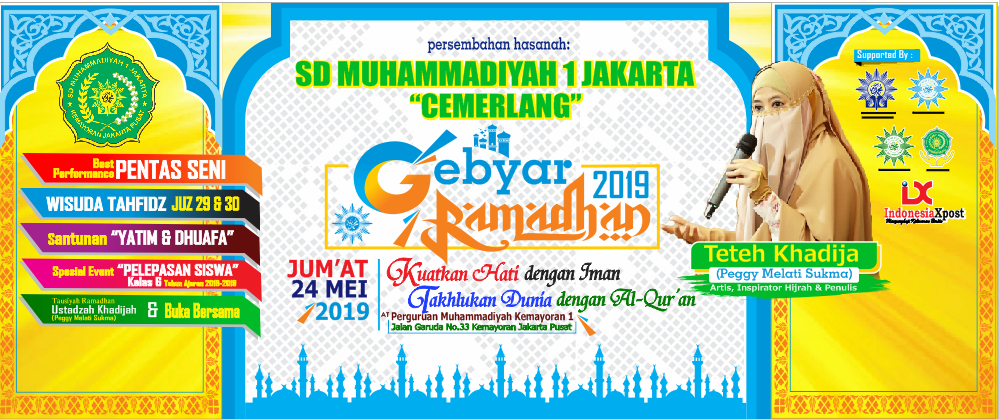 Desain Banner Gebyar Ramadhan 2019 - SD Muhammadiyah 1 Jakarta