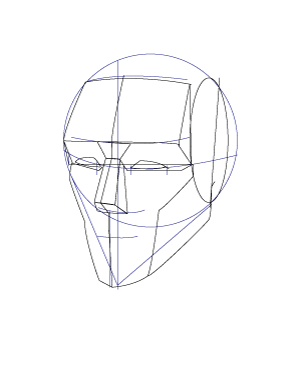 We can then shape the eyes, setting up the basic shapes.