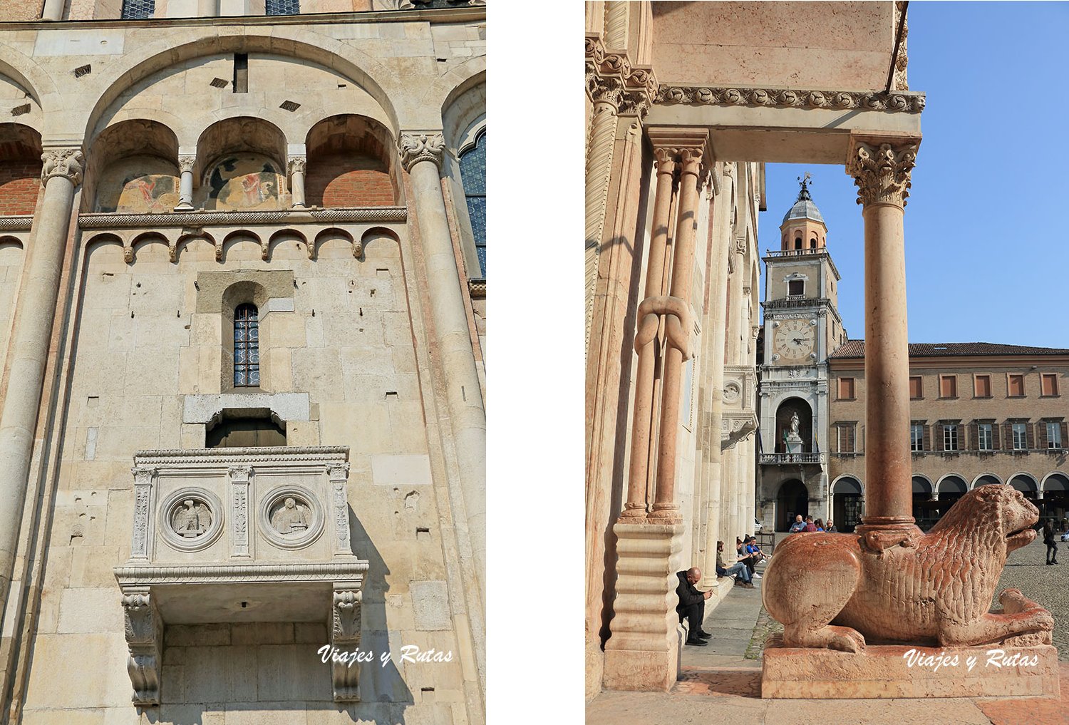 Detalles de la catedral de Módena