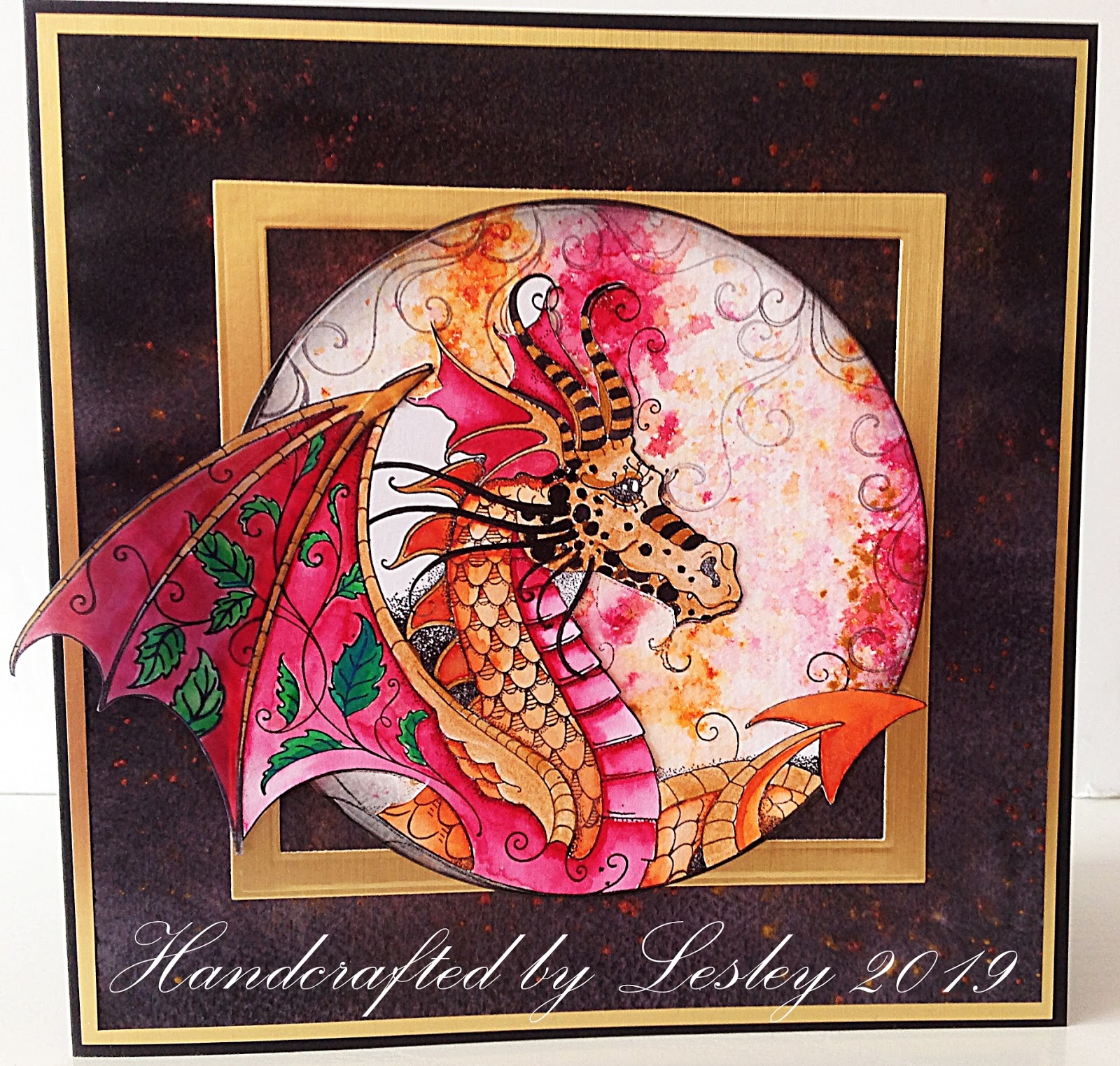 Stamping Bubbles Pink Ink Dragon