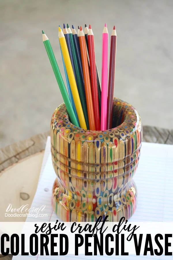 Colored Pencil Vase Turned on the Lathe DIY