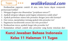 Kunci Jawaban Bahasa Indonesia Kelas 11 Halaman 11 Tugas Wali Kelas Sd