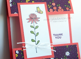 Stampin' Up! Sale-a-bration 2016 Flowering Fields Thank You Card with Wildflower Fields DSP #stampinup #saleabration www.juliedavison.com