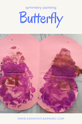 Butterfly Symmetry Painting: a process art activity for preschool and toddlers