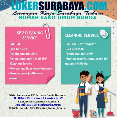 Loker Surabaya di Rumah Sakit Umum Bunda Surabaya Juni 2020 - Lowongan
