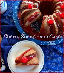 Cherry Sour Cream Cake for the holiday or any time, a beautiful dessert to share with friends and family. This homemade cake has a little tang of sour cream and is bursting with cherry flavor. | Recipe developed by www.BakingInATornado.com | #recipe #cake
