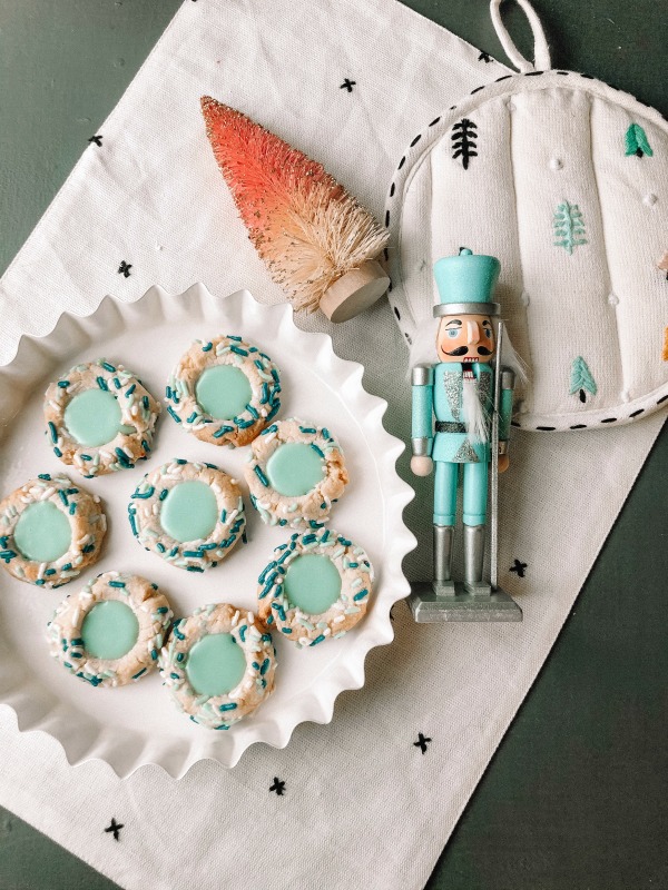 Me and My Pink Mixer Sprinkle Thumbprint Cookies with Icing