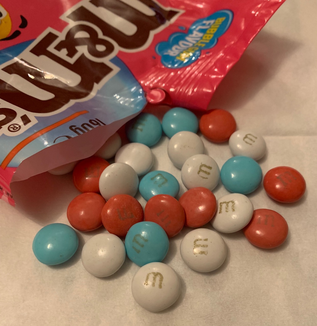 FOODSTUFF FINDS Bubble Gum Flavour Hubba Bubba M&Ms (GB Gifts) By Cinabar