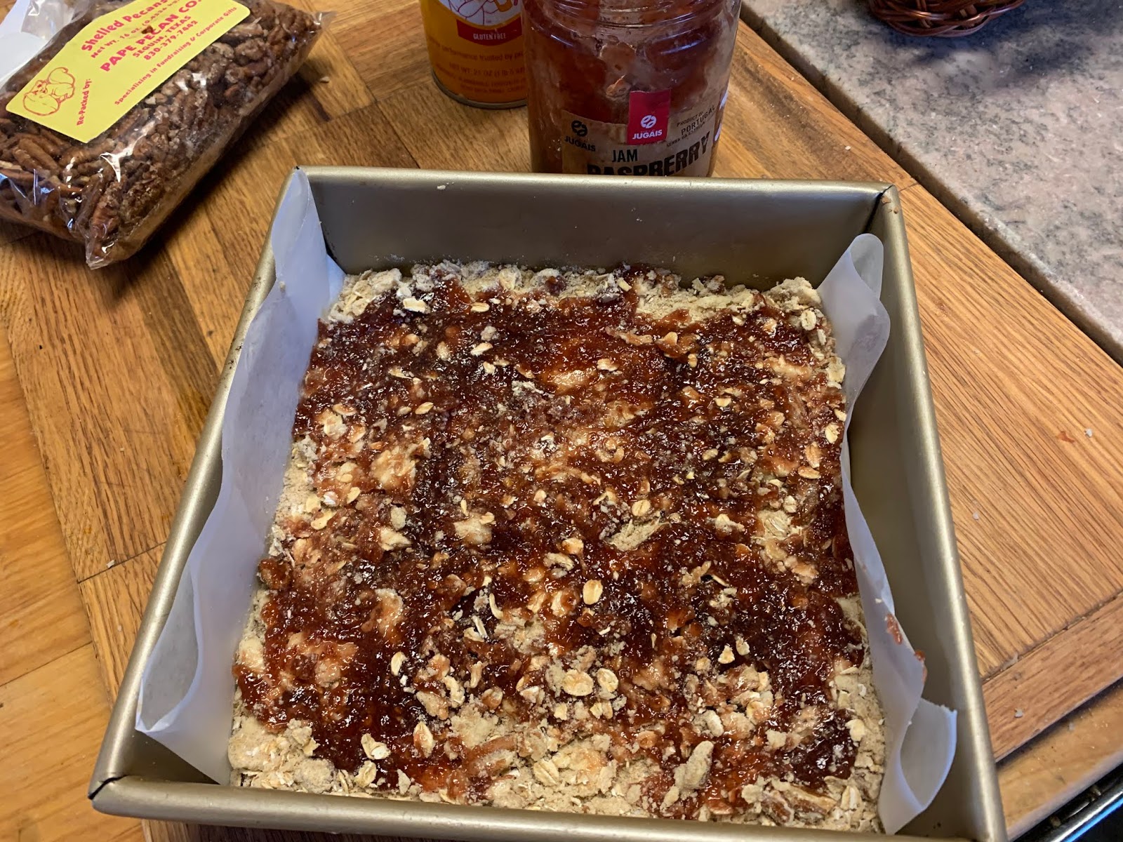 Cooking with Barry & Meta Wholegrain Jam Squares a vintage recipe fr