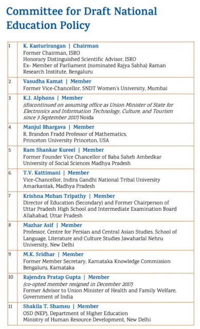 Committee for Draft National Education Policy 2019