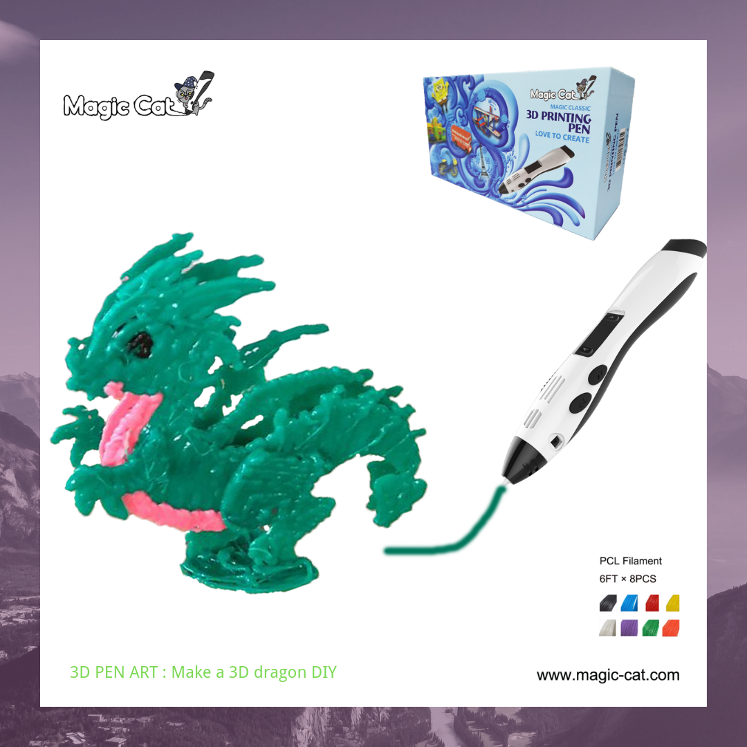 Magic Cat 3D Pen Dragon Template magic-cat-3d-pen-dragon-template