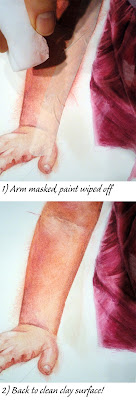 sample of lifting watercolor off Aquabord easily