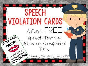 The Best of Teacher Entrepreneurs III: FREE LANGUAGE ARTS LESSON - “Speech  Violation Cards: A Fun & FREE Speech Therapy Behavior Management Idea”