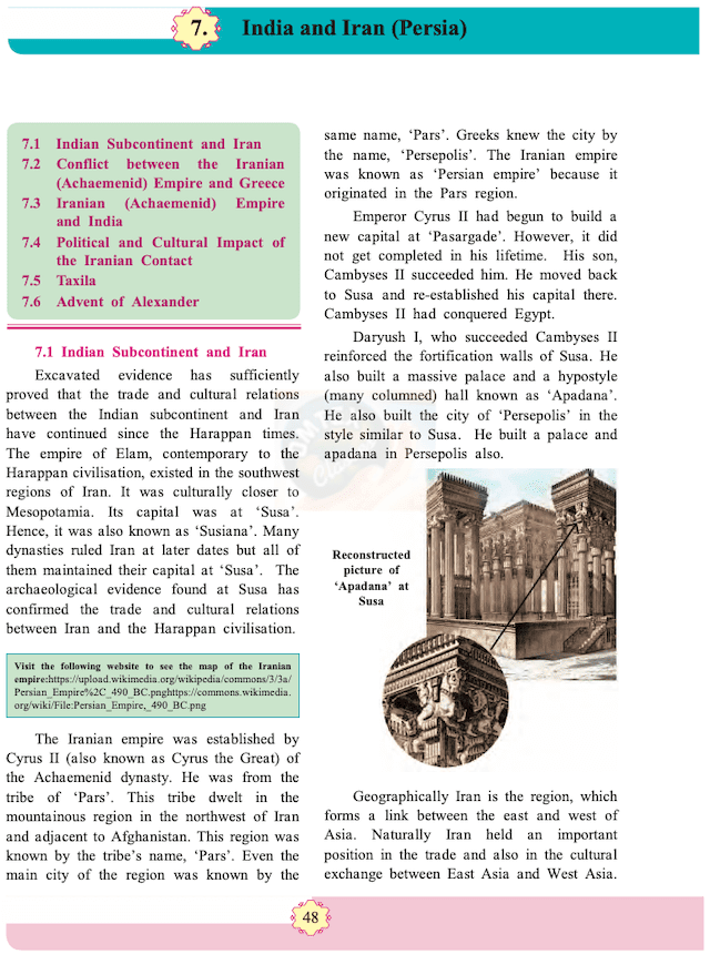 Chapter 7 - India and Iran (Persia) Balbharati solutions for History 11th Standard Maharashtra State Board
