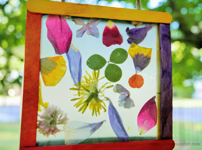 DIY Nature Suncatcher, Crafts for Kids