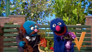 Grover tries to sell Mr. Johnson a letter V, V Salesman, Sesame Street Episode 4314 Sesame Street OSaurus season 43