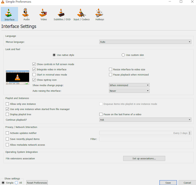 How to disable VLC Media Player Flashing PopUp track notification on