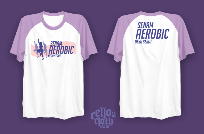 Sablon Kaos Senam Aerobic Club Desa Desa Keren Raglan Kombinasi