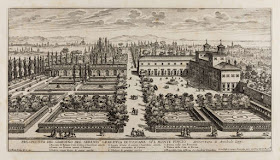 An illustration from the collection of garden views created by Giovanni Battista Falda, entitled Giardini di Roma