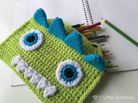 5 Little Monsters: 10 Crocheted Pencil Bags