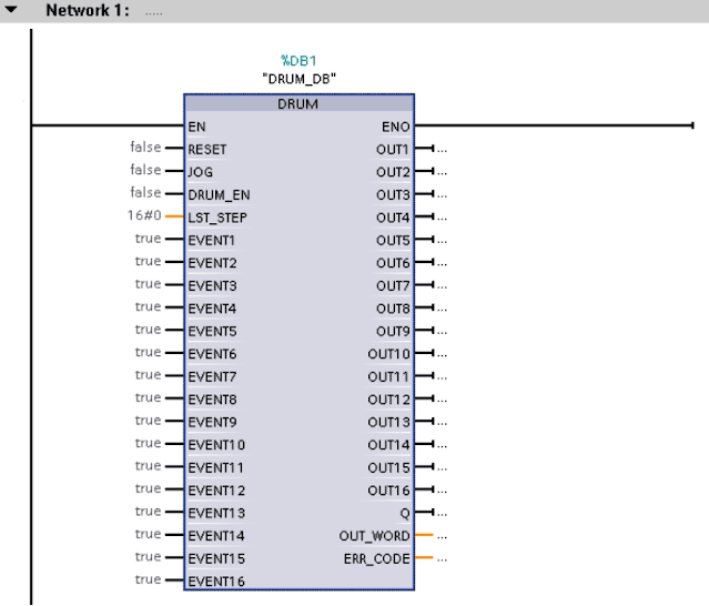 Siemens Drum block for Sequencer Operation