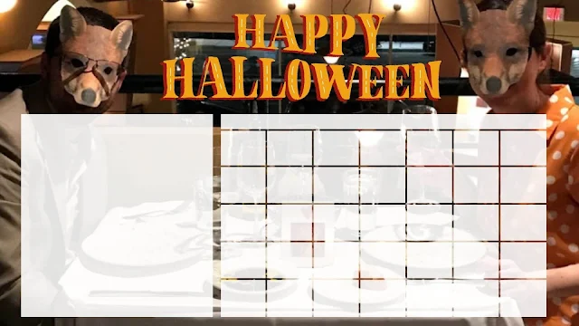 Blank calendar template for Halloween - free