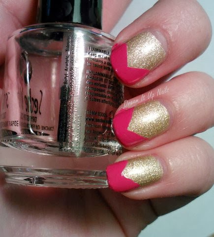 Dream It Up Nails: Pink/Gold Chevron Tips