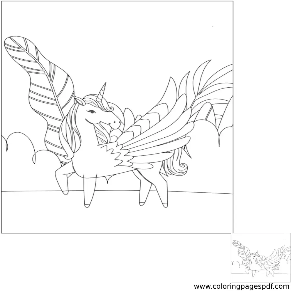 Coloring Page Of A Unicorn With Small Legs