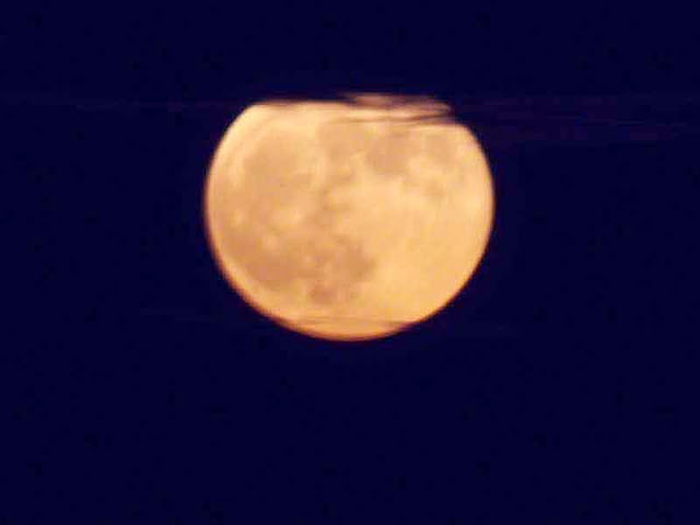 blurry, full moon, image, clouds