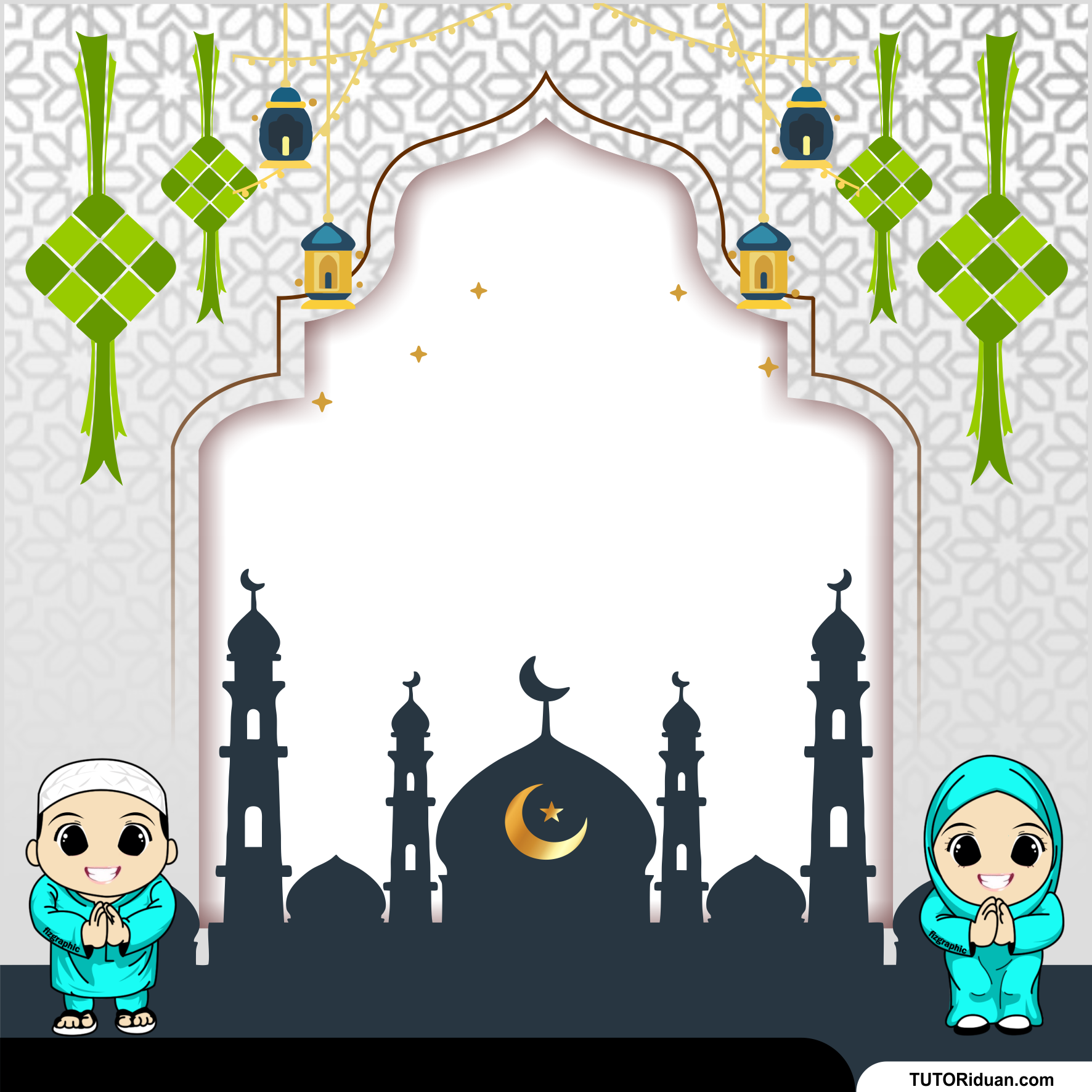 Desain Twibbon Idul Fitri 1442 H Siap EDIT Format CorelDraw (Free CDR