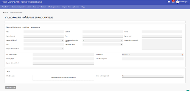 Dynamic form for creating a new request