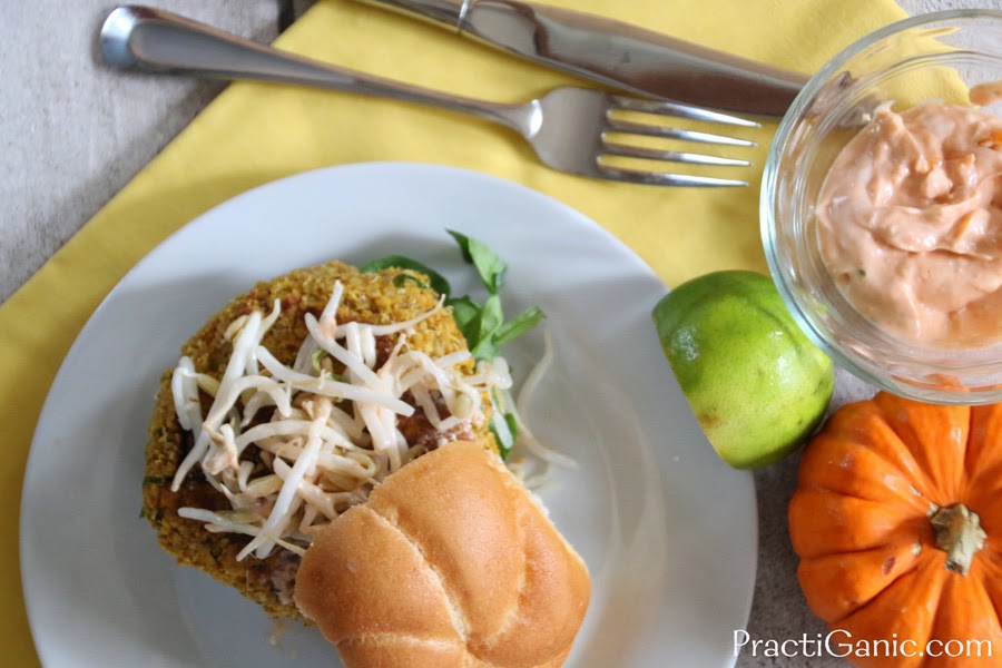 Pumpkin Burgers with Spicy Mayo