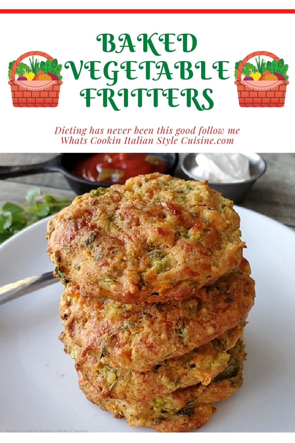 this is a pin on how to make vegetable baked fritters