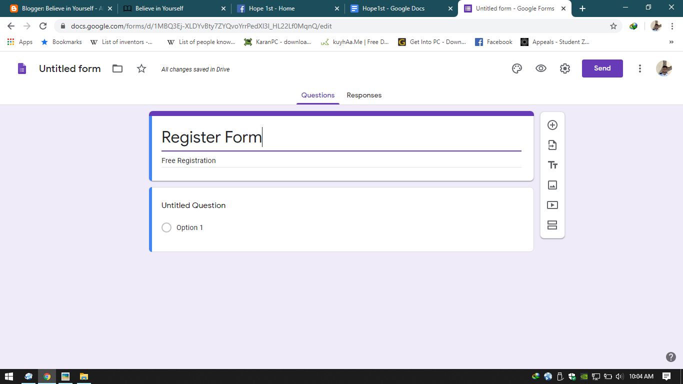 How to create registration form in google forms.