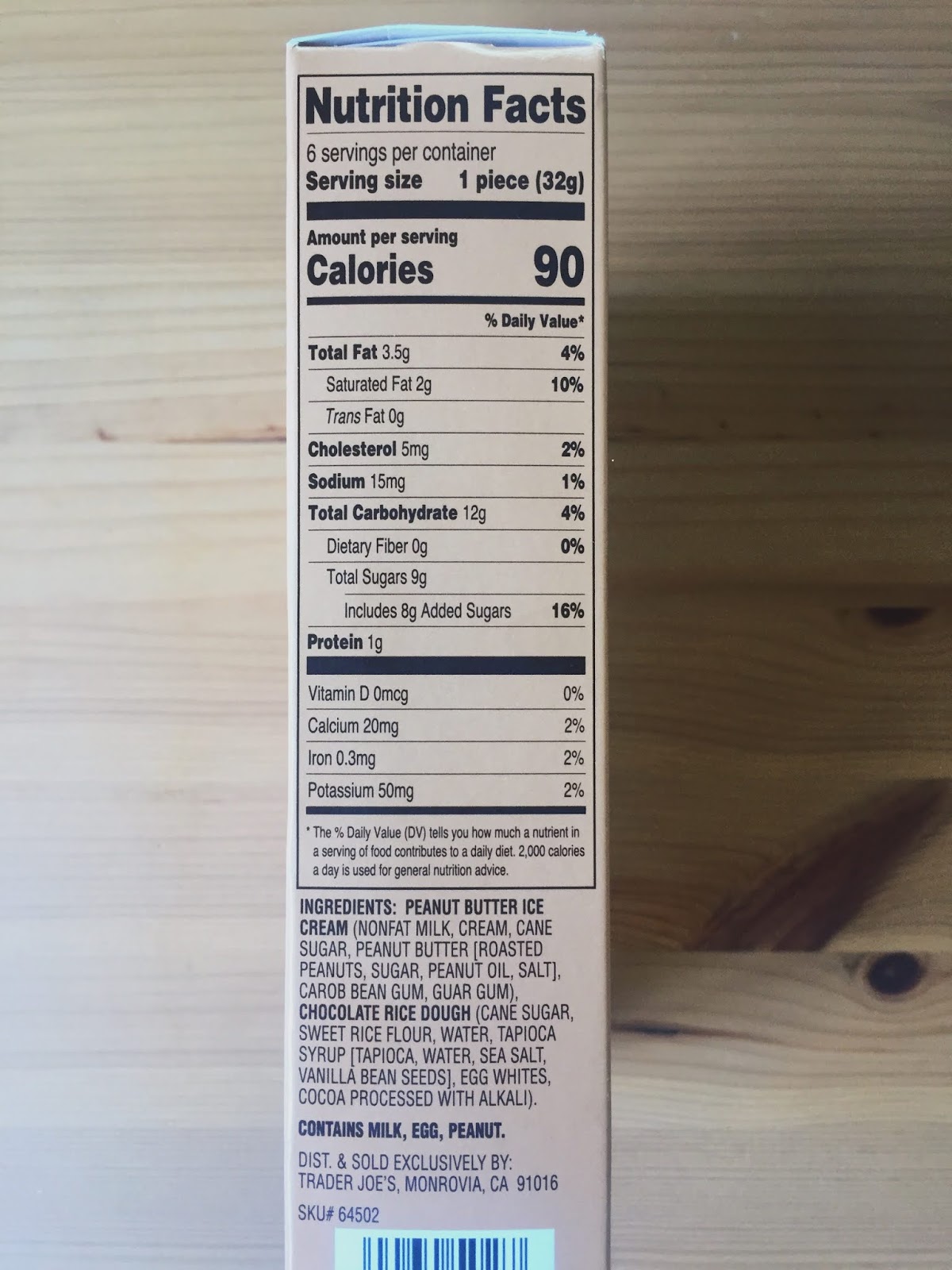 Trader Joe's Chocolate Peanut Butter Mochi Ice Cream