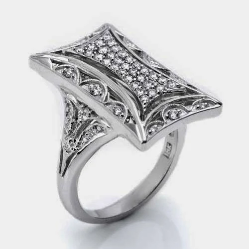 TACORI 18K .58ct Diamond Art Deco Geometric Ring