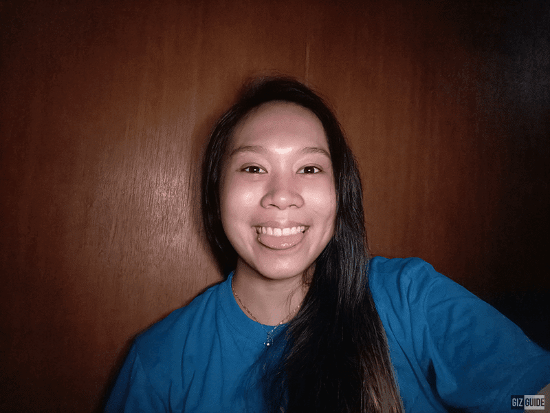 Dark room selfie using A94's screen flash
