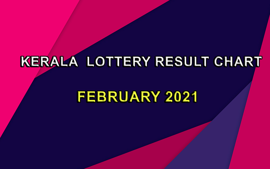 Kerala Lottery Result Chart February 2021 Live> Kerala Lottery Today