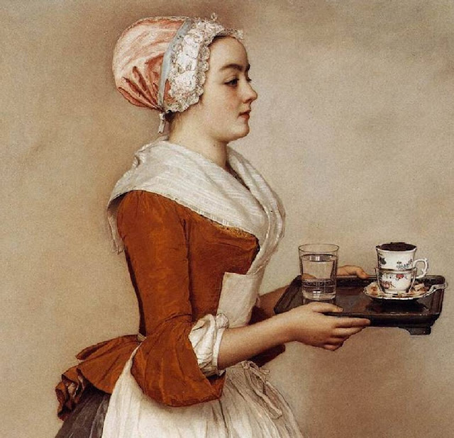 Жан-Этьен Лиотар. Шоколадница, 1745. Фрагмент
