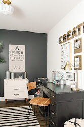 farmhouse office industrial decor modern paint offices desk colors rug diy reveal chair decorated sherwin wall contrast littlehouseoffour walls williams