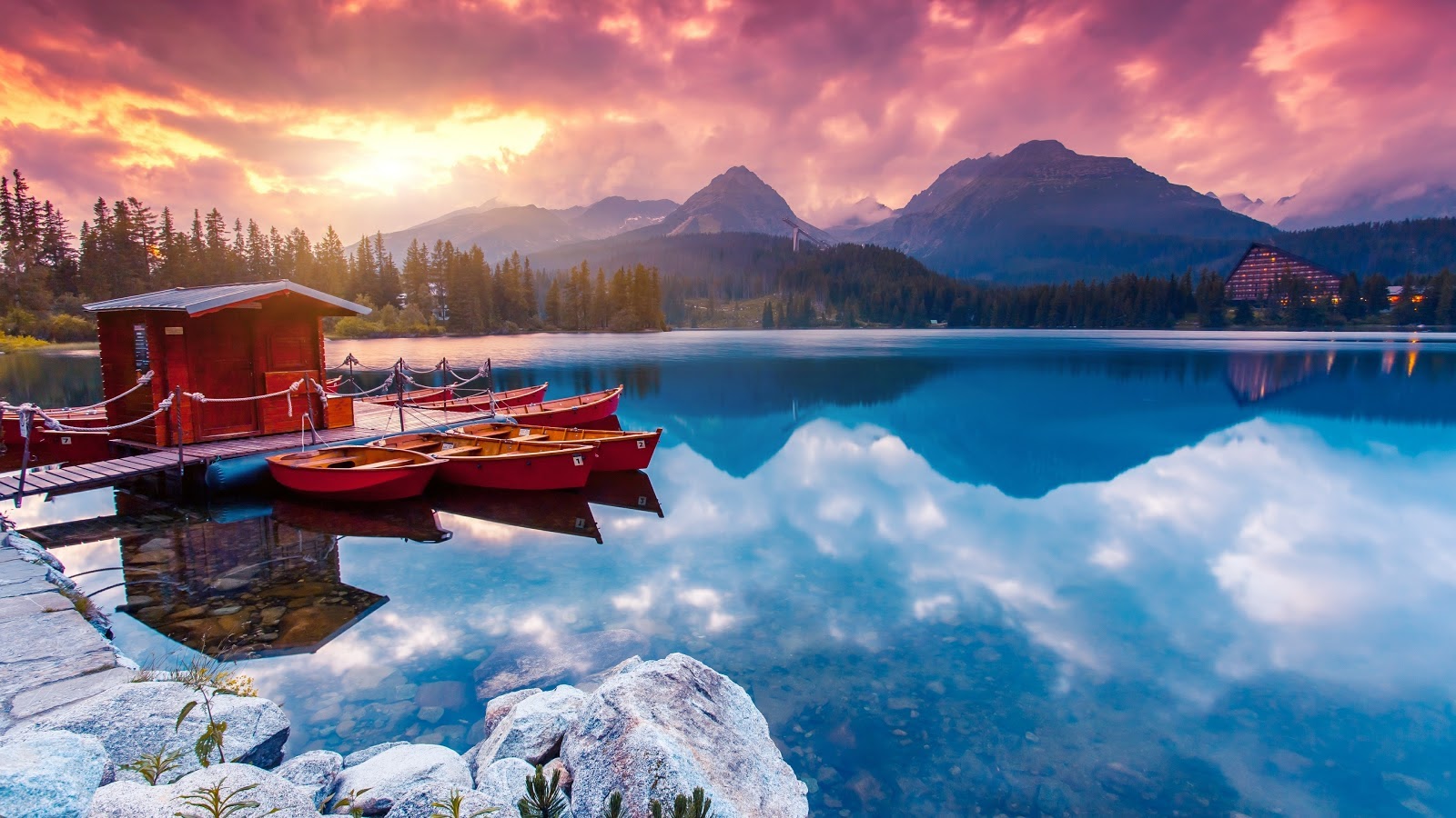 Sunrise, Nature, Lake, Mountain, Scenery, 4K, #149 Wallpaper PC Desktop