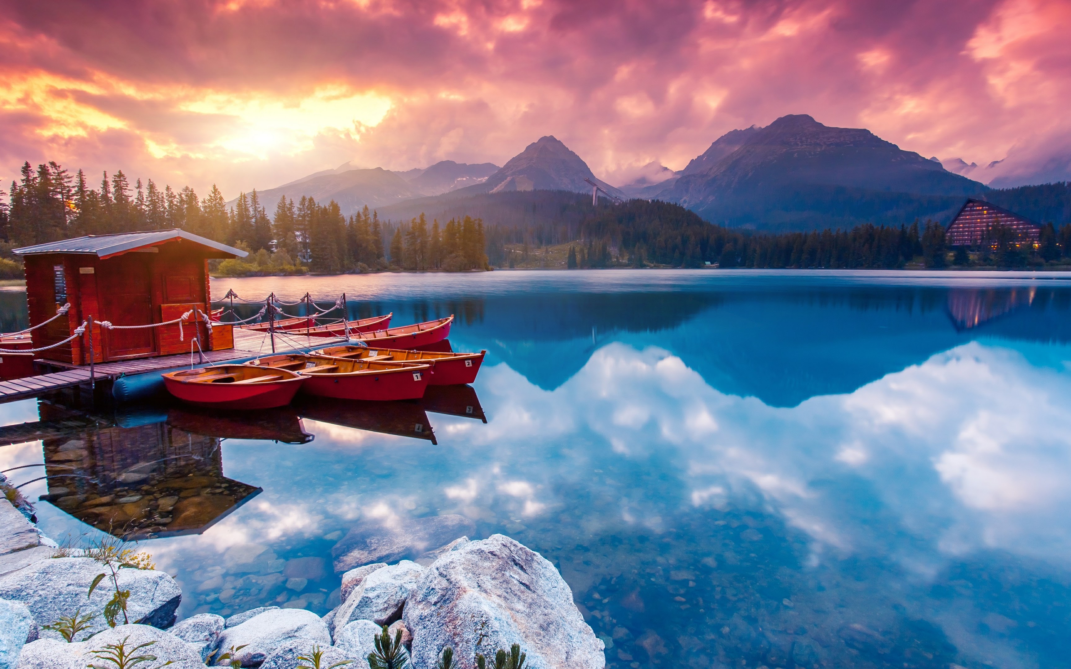 Sunrise, Nature, Lake, Mountain, Scenery, 4K, #149 Wallpaper PC Desktop