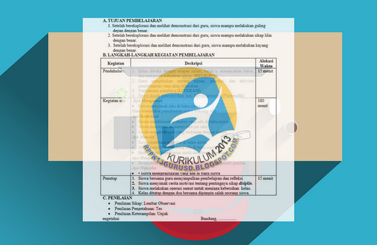 RPP 1 Lembar PJOK Kelas 4 Tema 7 Semester 2 K13 Revisi