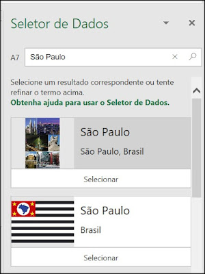 Seletor de dados no excel