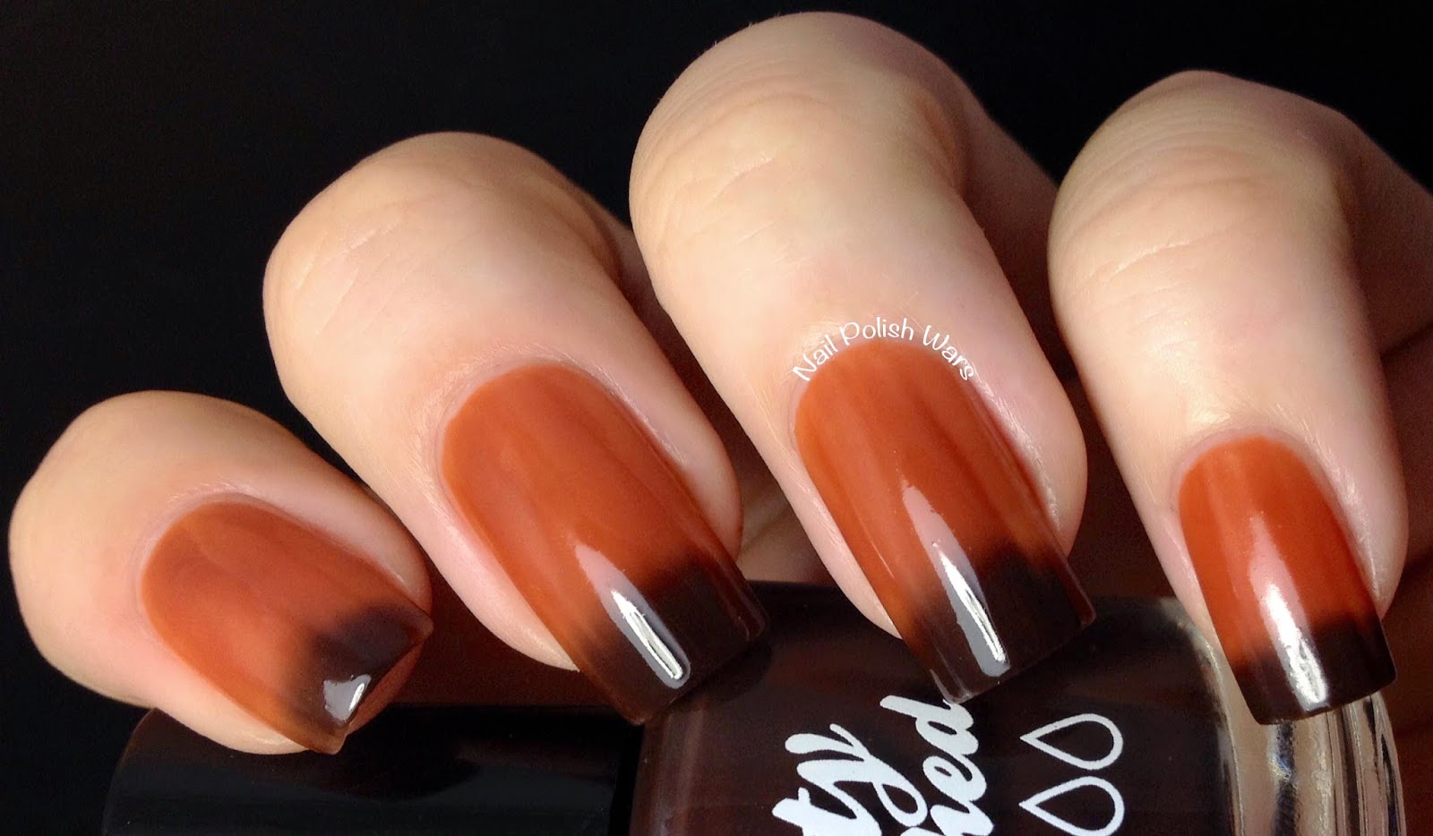 4. Burnt Orange Gel Nails with Glitter - wide 8