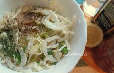 Preparation of fennel potato salad