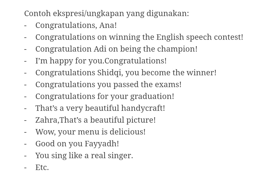 Materi Chapter I Kelas 9 Congratulation And Hope Eko Sipil